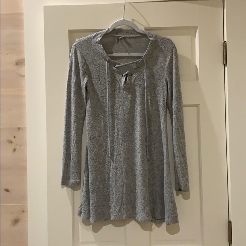 Ruby & Jenna- Lace Up Sweater Dress